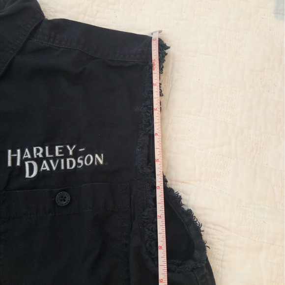 HARLEY DAVIDSON BLACK DENIM RAW EDGE - GUC - Picture 10 of 10